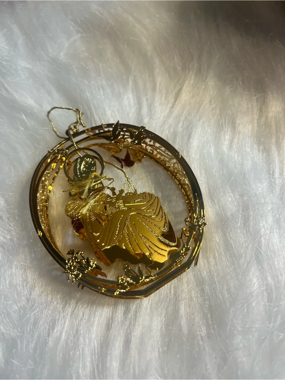 2001 Danbury Mint 23kt Plated Gold Ornaments.